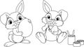 Easter Bunny coloring page Royalty Free Stock Photo