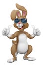 Easter Bunny Cool Rabbit Cartoon Giving Thumbs Up Royalty Free Stock Photo