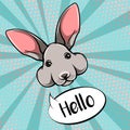 Easter bunny cute face rabbit vector illustration