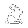 Easter bunny cute symbol thin line