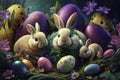 Easter Bunny Delivers Colorful Eggs