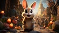 Easter bunny delivers smiles. Created with Generative AI