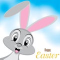 Easter bunny design. Happy Easter Day on a beautiful sky. Easter day isolated on white background.