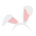 Easter bunny ears mask hand draw vector illustration. Rabbit ear