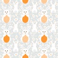 Easter bunny with Easter egg seamless pattern - vector Royalty Free Stock Photo