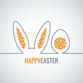 Easter bunny with egg abstract vector background Royalty Free Stock Photo