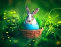 Easter bunny in an egg art.