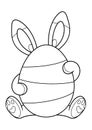 Easter Bunny Egg Coloring Page Royalty Free Stock Photo