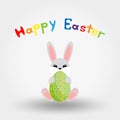 Easter bunny with egg. Icon. Vector. Flat.