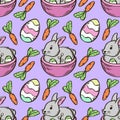Easter bunny and egg seamless pattern vector illustration Royalty Free Stock Photo