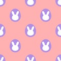 Easter bunny eggs on pink background - seamless pattern