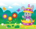 Easter bunny in eggshell theme image 3