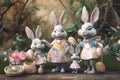 Easter Bunny Family Gathering Royalty Free Stock Photo