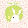 Easter bunny flower frame Royalty Free Stock Photo