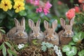 easter bunny in the garden rabbit in the grass rabbit in the garden Royalty Free Stock Photo