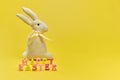 Easter bunny handmade gift egg wrapping diy idea Royalty Free Stock Photo