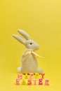 Easter bunny handmade gift egg wrapping diy idea Royalty Free Stock Photo