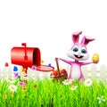 Easter Bunny With letter box Royalty Free Stock Photo