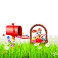 Easter Bunny With letter box Royalty Free Stock Photo