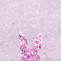 Easter bunny made of pink glitter
