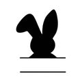 Easter bunny name frame. Split monogram design. Isolated white background. For Easter decor, cutout files Royalty Free Stock Photo