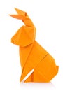 Easter bunny of orange origami Royalty Free Stock Photo
