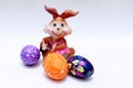 Easter bunny and painted eggs - Easter symbol