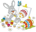 Easter Bunny painter Royalty Free Stock Photo