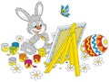 Easter Bunny painter Royalty Free Stock Photo