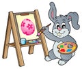 Easter bunny painter theme 1 Royalty Free Stock Photo