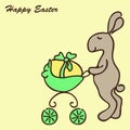 Easter Bunny with a Pram