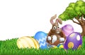 Easter Bunny Rabbit Breaking Out of Egg Cartoon Royalty Free Stock Photo