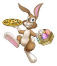 Easter Bunny Rabbit Cartoon Pizza Restaurant Chef Royalty Free Stock Photo