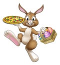 Easter Bunny Rabbit Cartoon Pizza Restaurant Chef Royalty Free Stock Photo