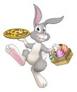 Easter Bunny Rabbit Cartoon Pizza Restaurant Chef Royalty Free Stock Photo