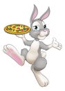 Easter Bunny Rabbit Cartoon Pizza Restaurant Chef Royalty Free Stock Photo