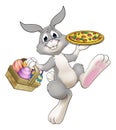 Easter Bunny Rabbit Cartoon Pizza Restaurant Chef Royalty Free Stock Photo