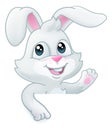 Easter Bunny Rabbit Cartoon Sign Royalty Free Stock Photo