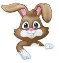 Easter Bunny Rabbit Cartoon Sign Royalty Free Stock Photo