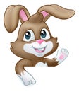 Easter Bunny Rabbit Cartoon Sign Royalty Free Stock Photo