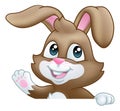 Easter Bunny Rabbit Cartoon Sign Royalty Free Stock Photo