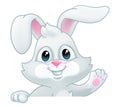 Easter Bunny Rabbit Cartoon Sign Royalty Free Stock Photo