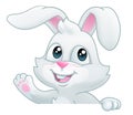 Easter Bunny Rabbit Cartoon Sign Royalty Free Stock Photo