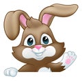 Easter Bunny Rabbit Cartoon Sign Royalty Free Stock Photo