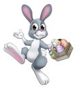 Easter Bunny Rabbit With Easter Egg Basket Cartoon Royalty Free Stock Photo