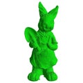 Easter Bunny Rabbit Vector. Rabbit With Work Clothes And Shovel. Green Bunny Toy For Children.