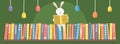 Easter bunny reading book