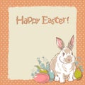 Easter bunny retro card Royalty Free Stock Photo