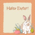 Easter bunny retro card