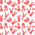 Easter Bunny seamless pattern. Easter holiday festive background. Endless Esater print.